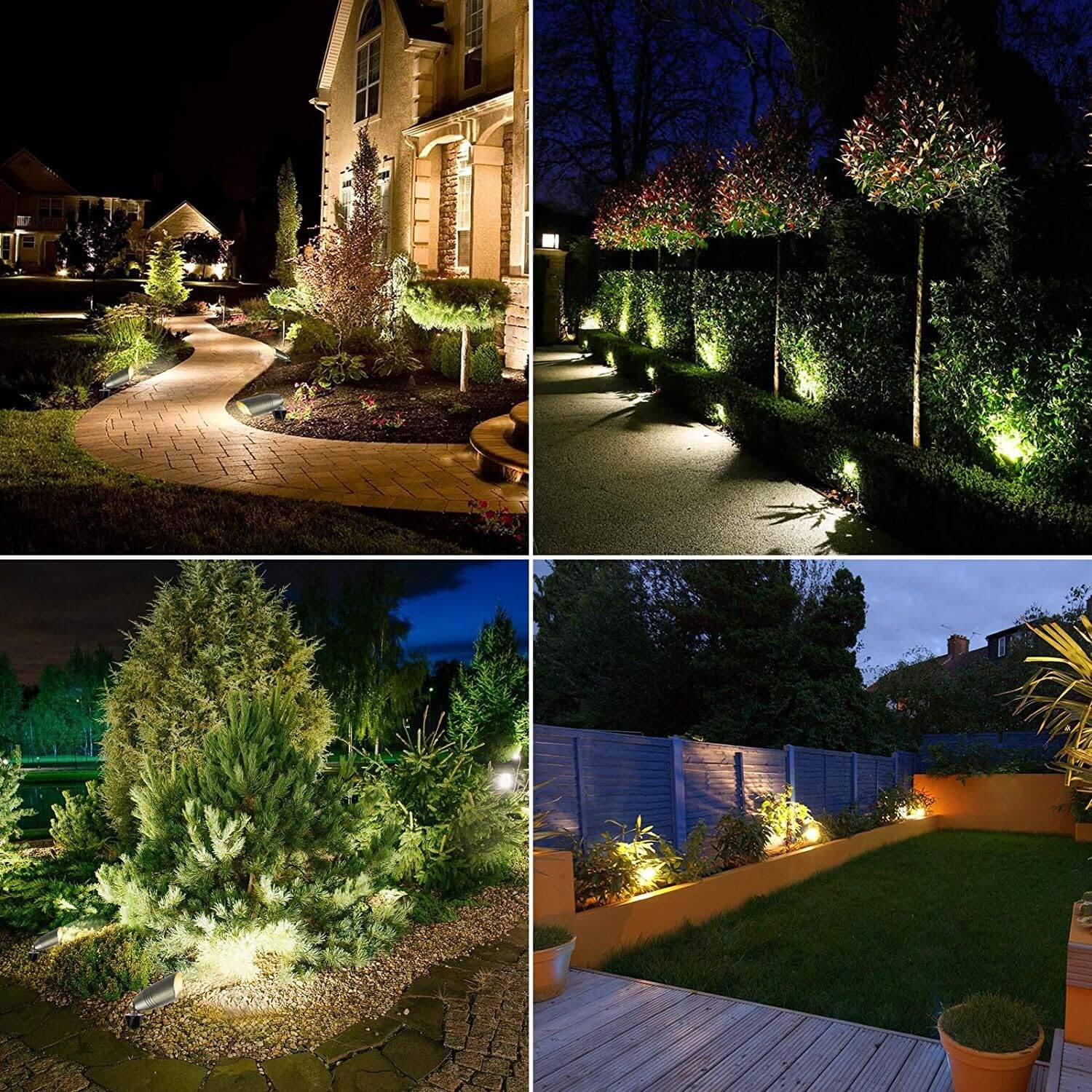 CINOTON 4 Pack Landscape Lights Solid Brass, LED Bulbs, Outdoor ...