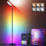 CINOTON Smart LED Floor Lamp, RGBCW Corner Lamp Works with Alexa, 2000LM Color Changing Standing Lamp with 16 Million DIY Colors,Music Sync,Torchiere Tall lamp for Living Bedroom Room,APP/Voice/Remote Control