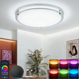 CINOTON 16" Smart Ceiling Light RGBCW, 40W LED Ceiling Light Fixture, 16 Million RGB & 2700K-6500K Adjustable for Bedroom Dining & Living Room Kitchen, Works with Alexa & Google Assistant